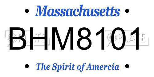 BHM8101 Massachusetts License Plate
