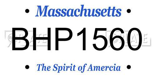 BHP1560 Massachusetts License Plate