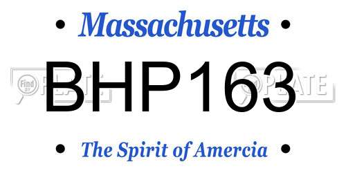 BHP163 Massachusetts License Plate
