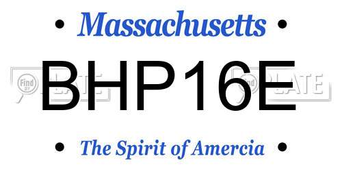 BHP16E Massachusetts License Plate