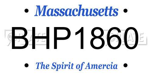 BHP1860 Massachusetts License Plate
