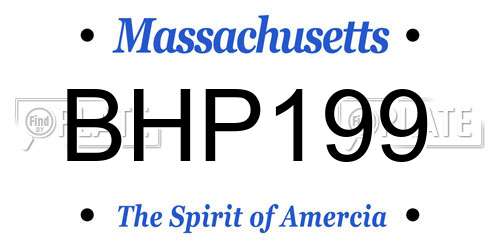 BHP199 Massachusetts License Plate