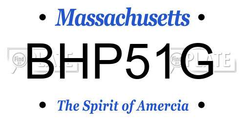 BHP51G Massachusetts License Plate