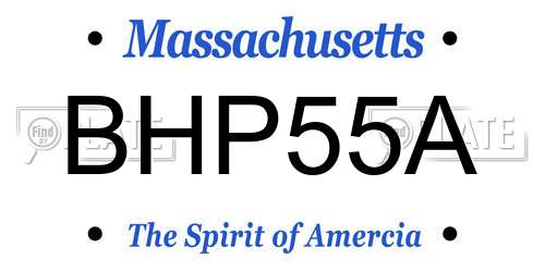 BHP55A Massachusetts License Plate