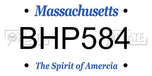 BHP584 Massachusetts License Plate
