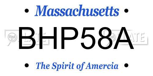 BHP58A Massachusetts License Plate