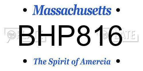 BHP816 Massachusetts License Plate