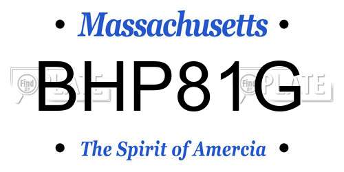 BHP81G Massachusetts License Plate