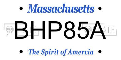 BHP85A Massachusetts License Plate