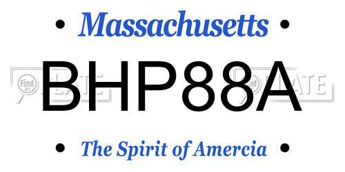 BHP88A Massachusetts License Plate