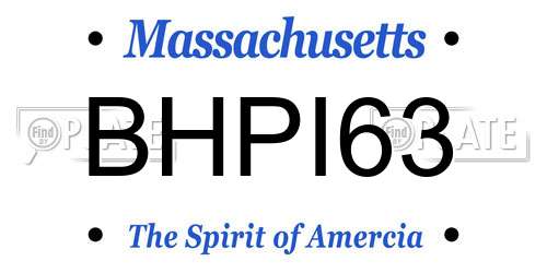 BHPI63 Massachusetts License Plate