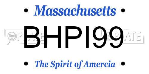 BHPI99 Massachusetts License Plate