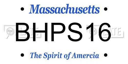 BHPS16 Massachusetts License Plate
