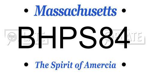 BHPS84 Massachusetts License Plate