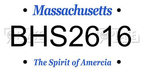 BHS2616 Massachusetts License Plate