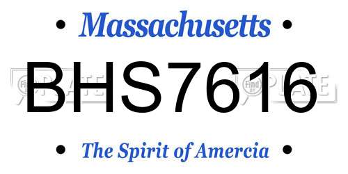 BHS7616 Massachusetts License Plate