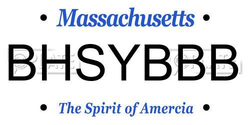 BHSYBBB Massachusetts License Plate