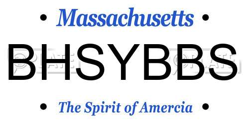 BHSYBBS Massachusetts License Plate