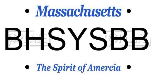 BHSYSBB Massachusetts License Plate