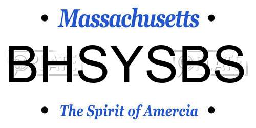 BHSYSBS Massachusetts License Plate