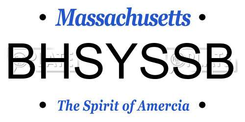 BHSYSSB Massachusetts License Plate