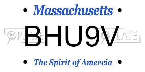 BHU9V Massachusetts License Plate