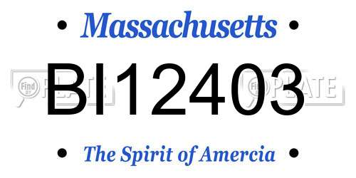 BI12403 Massachusetts License Plate