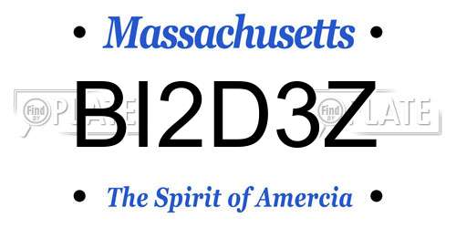 BI2D3Z Massachusetts License Plate