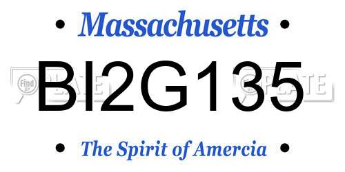 BI2G135 Massachusetts License Plate
