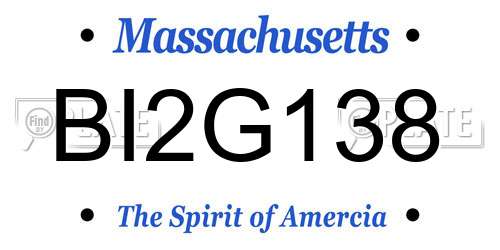 BI2G138 Massachusetts License Plate