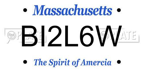 BI2L6W Massachusetts License Plate
