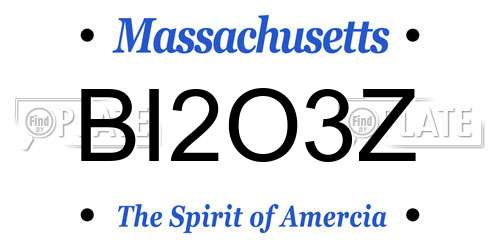 BI2O3Z Massachusetts License Plate