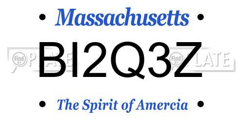 BI2Q3Z Massachusetts License Plate