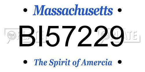 BI57229 Massachusetts License Plate