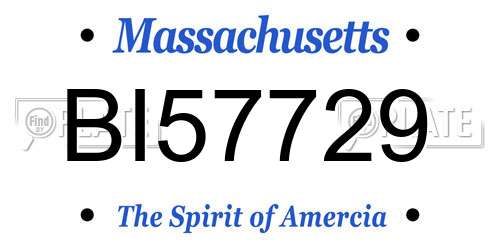 BI57729 Massachusetts License Plate