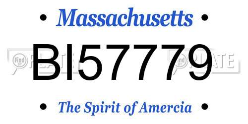 BI57779 Massachusetts License Plate