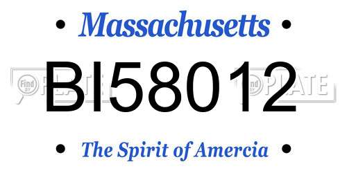 BI58012 Massachusetts License Plate