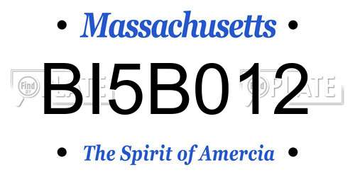BI5B012 Massachusetts License Plate