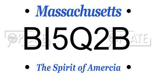 BI5Q2B Massachusetts License Plate