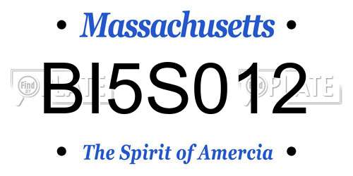 BI5S012 Massachusetts License Plate
