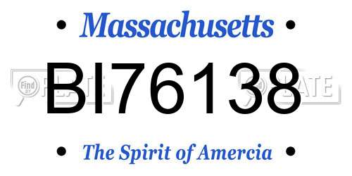 BI76138 Massachusetts License Plate