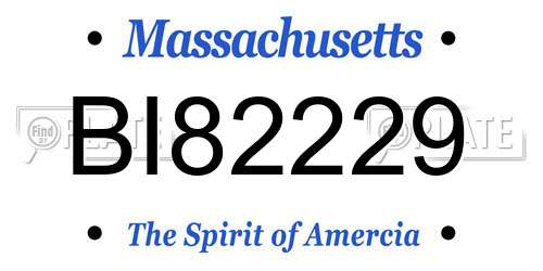BI82229 Massachusetts License Plate