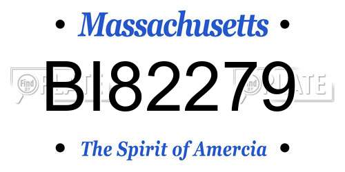 BI82279 Massachusetts License Plate