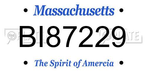 BI87229 Massachusetts License Plate