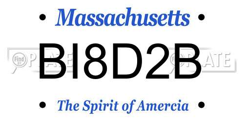 BI8D2B Massachusetts License Plate
