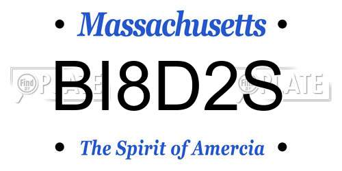 BI8D2S Massachusetts License Plate