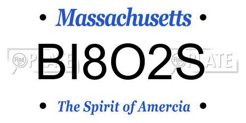BI8O2S Massachusetts License Plate