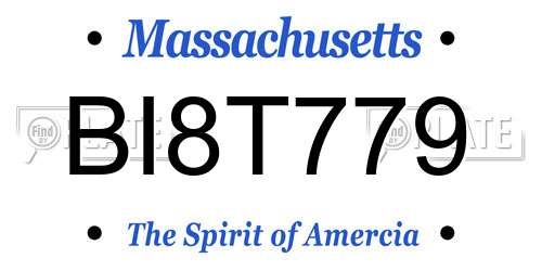 BI8T779 Massachusetts License Plate