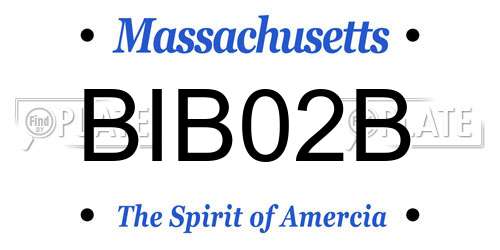 BIB02B Massachusetts License Plate