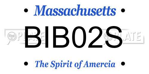 BIB02S Massachusetts License Plate